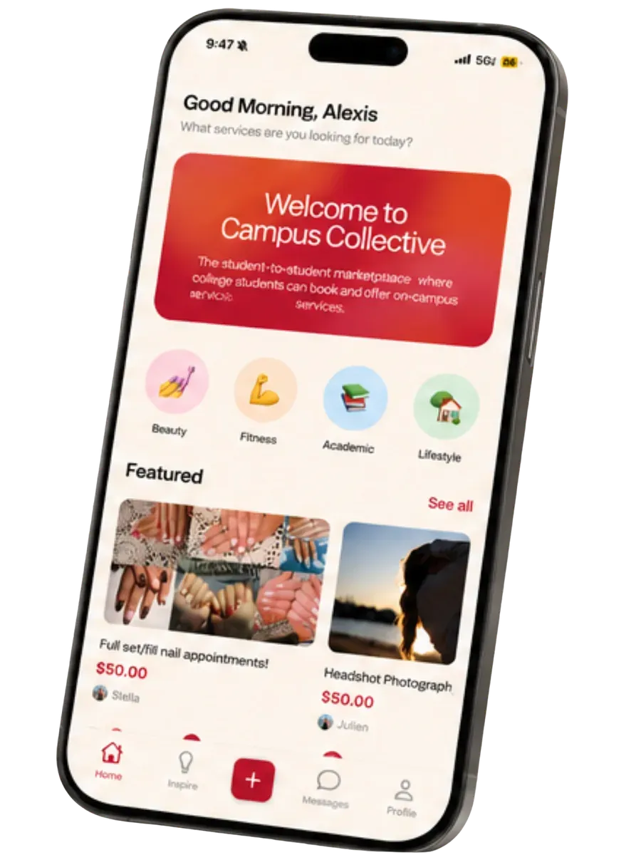 Campus Collective app — book student services on campus