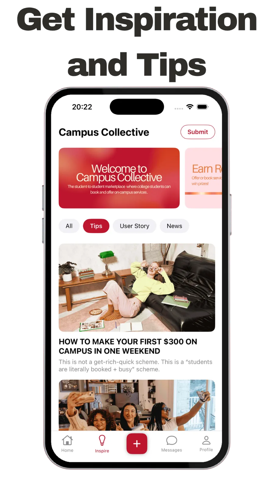Book a student service on Campus Collective